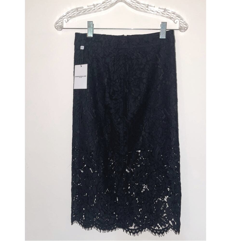 Generation Love Black Lace Midi Skirt - Picture 3 of 7